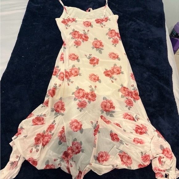 Floral Maxi Dress with Red Roses - Picture 2 of 2